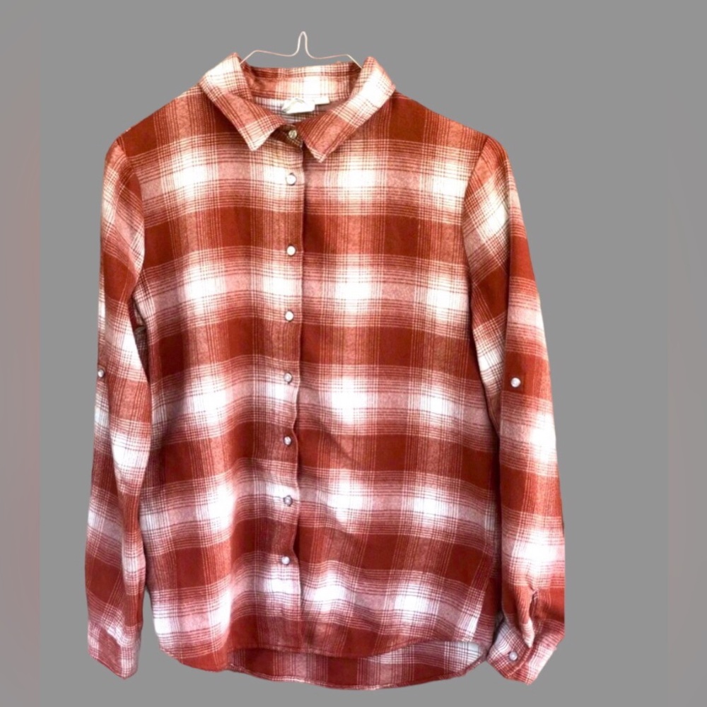 💙 White Crow , Button Up Shirt Mens M Brown Plaid Long Sleeve sz M Regular